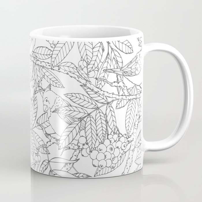 Birds On Rowan Tree Pattern Coffee Mug By Faerieshop Society6