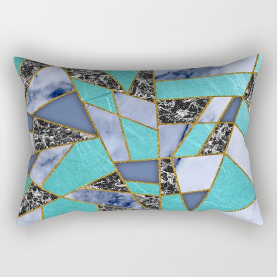 Abstract #457 Marble Shards Rectangular Pillow