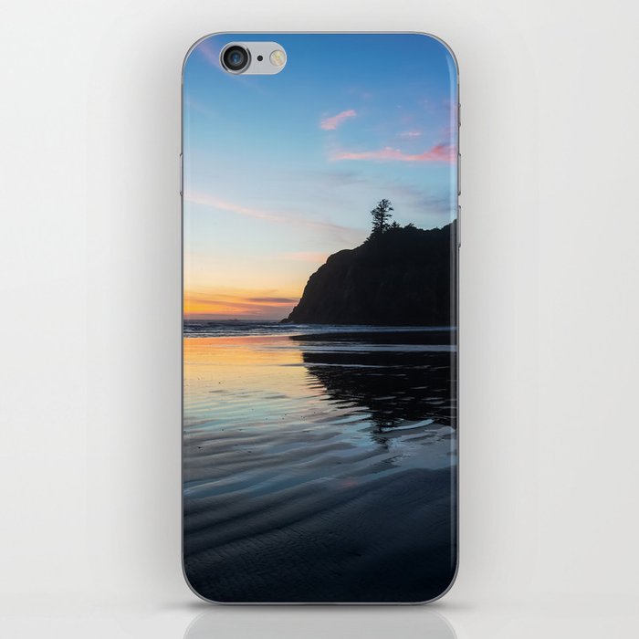 Sunset on Ruby Beach - Sea Stack Silhouette Along Coast at Ruby Beach Washington in Pacific Northwest iPhone Skin