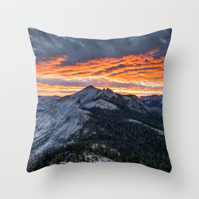 Firey Yosemite Sunrise Throw Pillow