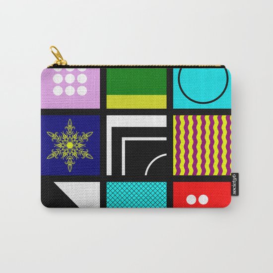 Eclectic 1 - Random collage of 9 bold colourful patterns in an abstract style Carry-All Pouch
