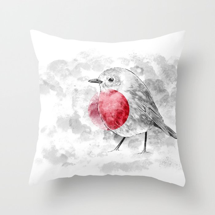 Robin Bird Throw Pillow