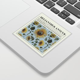 Sunflower Flower Scientific Info Art Print Sticker