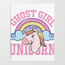 Ghost Girl Unicorn Poster