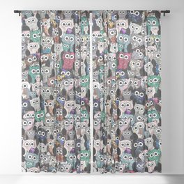 Gemstone Owls Sheer Curtain
