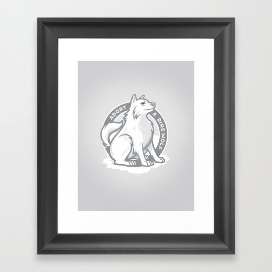 Adopt A Dire Wolf Framed Art Print