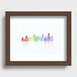 rainbow city Recessed Framed Print