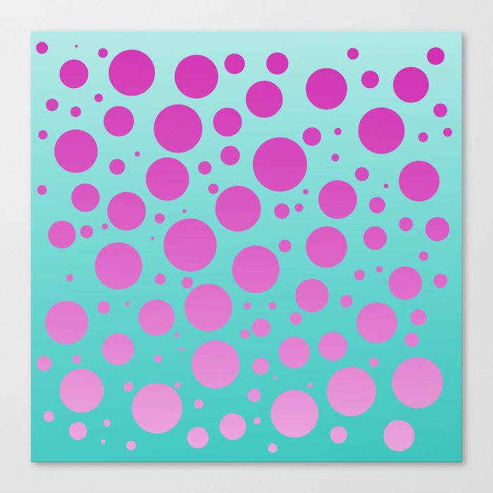 pink and aqua dots gradient 3 Canvas Print
