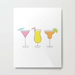 Cocktails Metal Print | Umbrella, Cocktail, Drink, Mocktail, Juicy, Straw, Bright, Fresh, Digital, Graphicdesign 