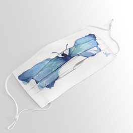 Blue Butterfly Watercolor Face Mask