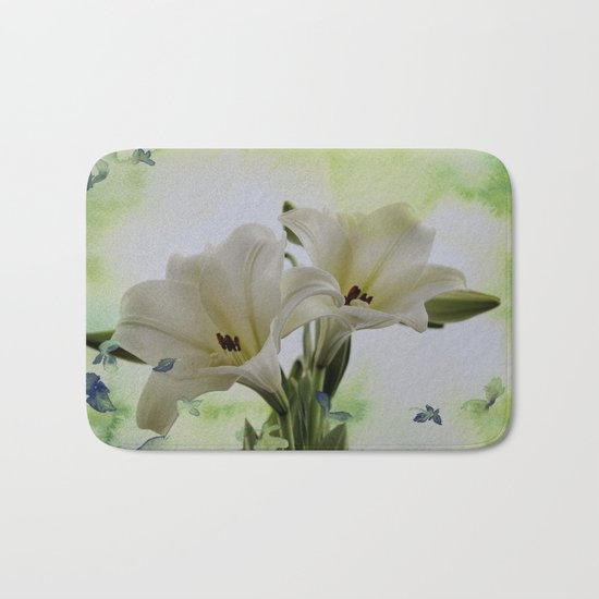 White Lily Bath Mat