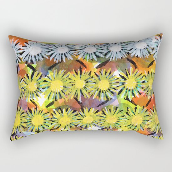 Rainbow Flower Pattern Rectangular Pillow