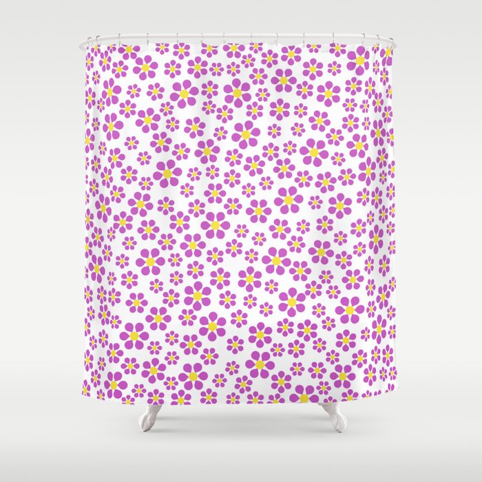 Random Violet Flowers - more colors Shower Curtain