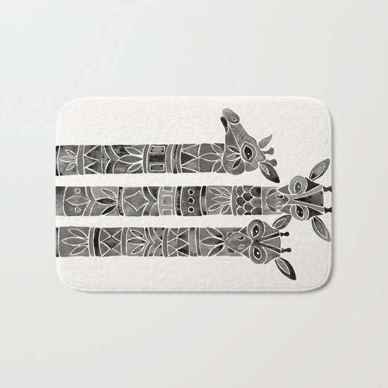 Black Giraffes Bath Mat