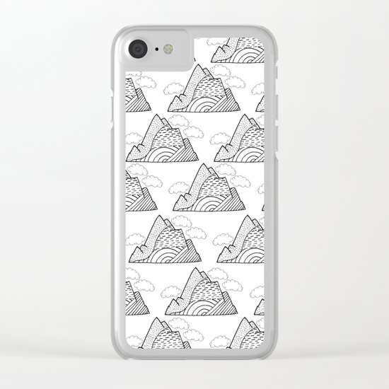 The small clouds and the mountains pattern Clear iPhone Case
