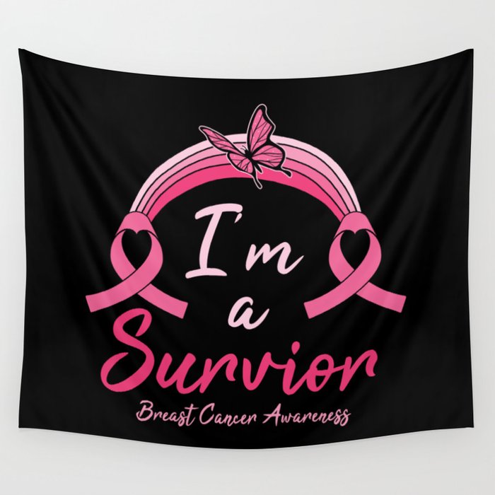 I'm A Survivor Breast Cancer Awareness Wall Tapestry