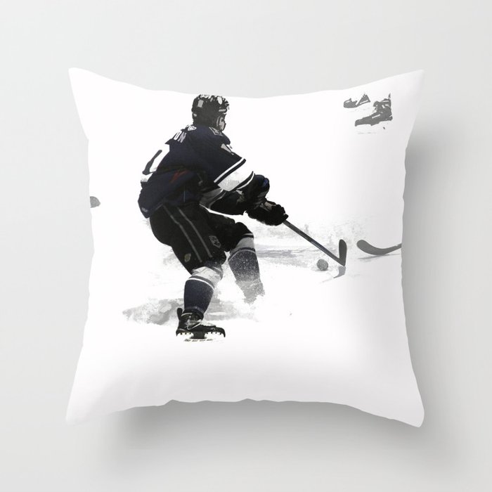 The Deke - Hockey Player Throw Pillow
