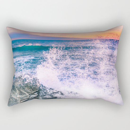 Surf Atlantic Rocky Coast Rectangular Pillow