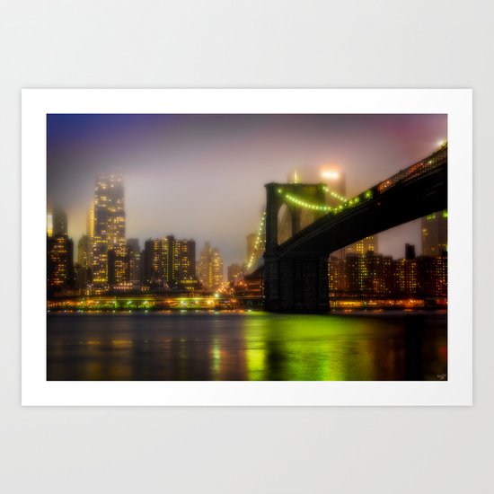 Misty Manhattan Evening Art Print