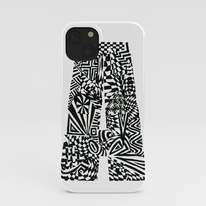 Alphabet Letter A Impact Bold Abstract Pattern (ink drawing) iPhone Case