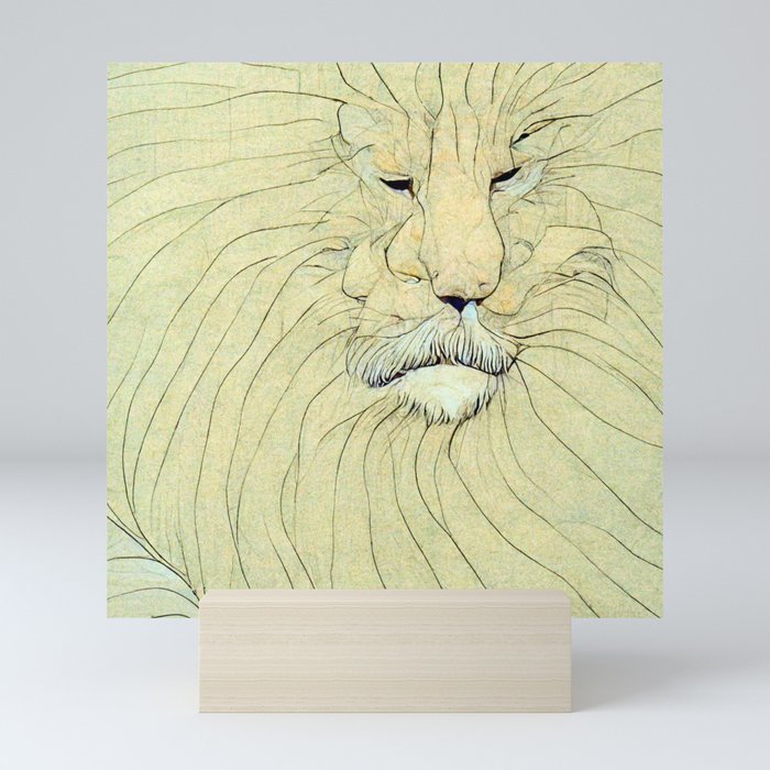 Crumpled lion Mini Art Print