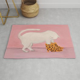 Cat in Cheetah Boots  Rug