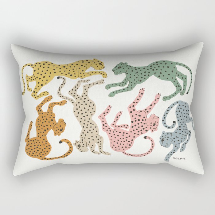 Rainbow Cheetah Rectangular Pillow