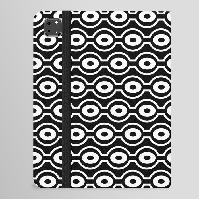Black and White Repeat Pattern 4 iPad Folio Case