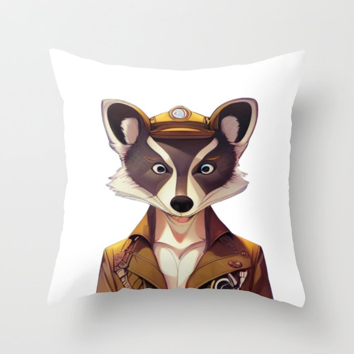 Raccoon - Cool Nature Raccoon - Cute Raccoon Throw Pillow