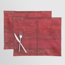 Brilliant Red Antique Moroccan Rug Print Placemat