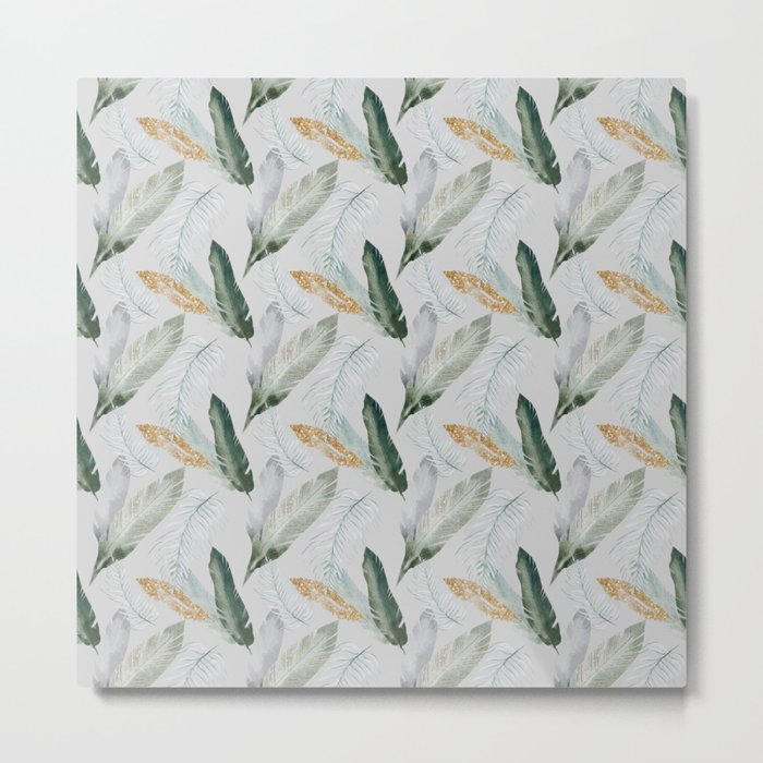 Tropical Palm Leaves Pattern Metal Print