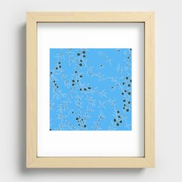 spiky twigs on a blue background Recessed Framed Print