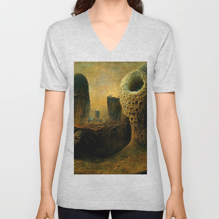 Alien City V Neck T Shirt