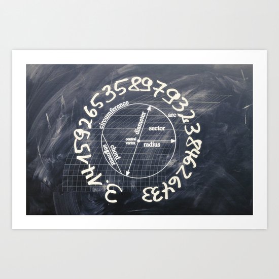 pi-black and white Art Print