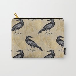 Vintage Crow Carry-All Pouch | Gothic, Birds, Graphicdesign, Blackraven, Pop Art, Pattern, Digital, Raven, Nevermore, Blackcrow 