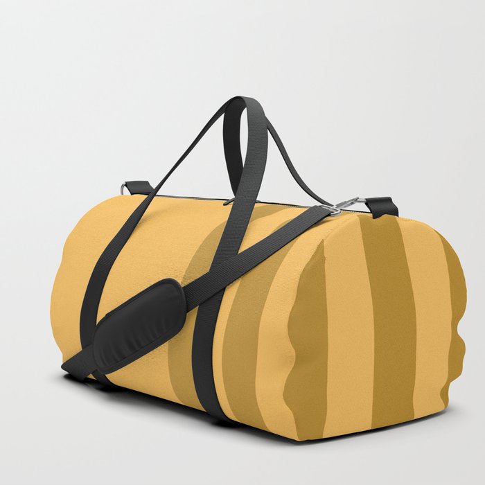 Orange and Gold Stripes Split in Vertical Halves Duffle Bag