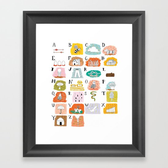 Illustrated ABC's Framed Art Print