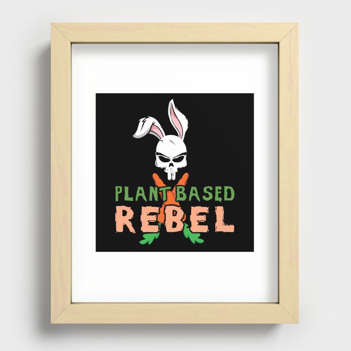 Plant Based Rabbit Bunny Head Rebel Easter Sunday Recessed Framed Print