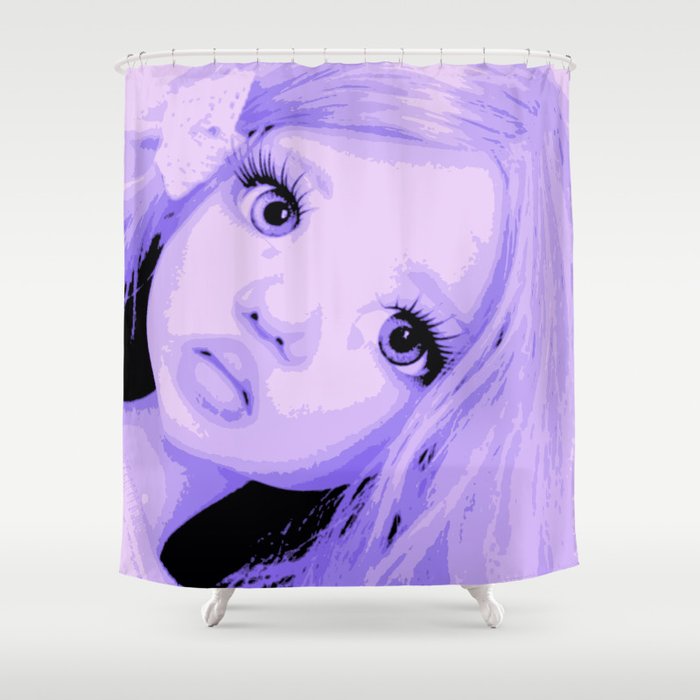 Lavender Big Eyes Little Girl African Shower Curtain By Lilkids Society6 - Little Girl Purple Curtains
