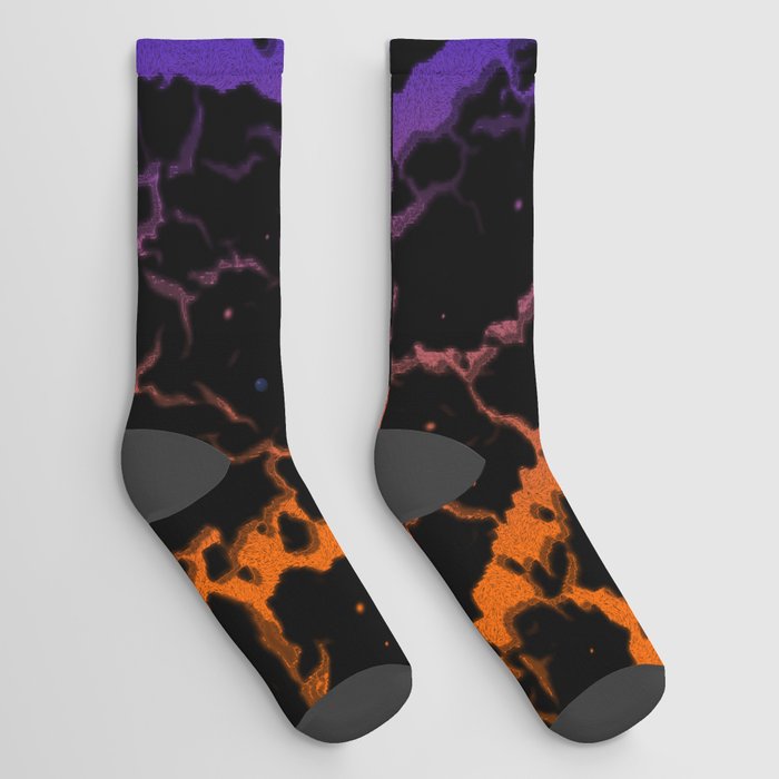 Cracked Space Lava - Orange/Blue Socks