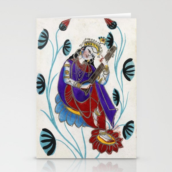 Goddess Saraswati Painting Stationery Cards