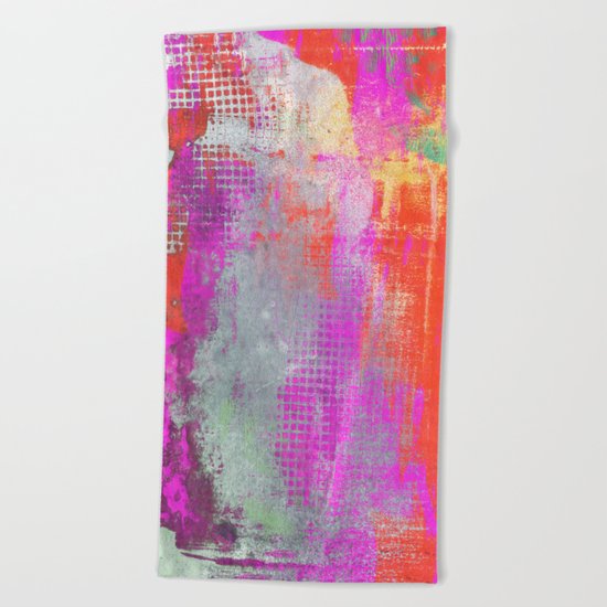 colorful abstract artwork original painting Beach Towel
