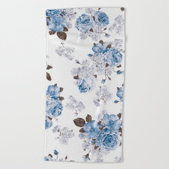 Flowers pattern Beach Towel