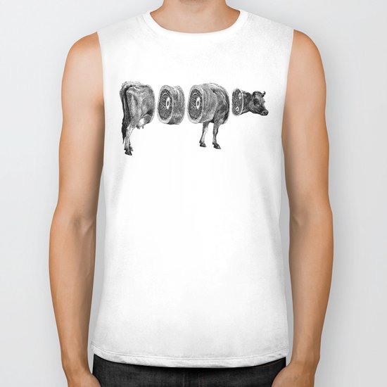 Deconstructed cow II Biker Tank