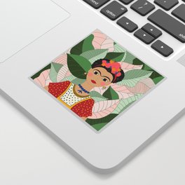 Frida Kahlo Portrait Digital Draw Sticker