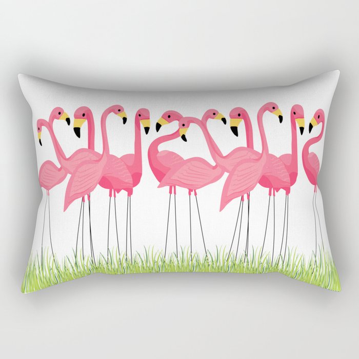 Cuban Pink Flamingos Rectangular Pillow
