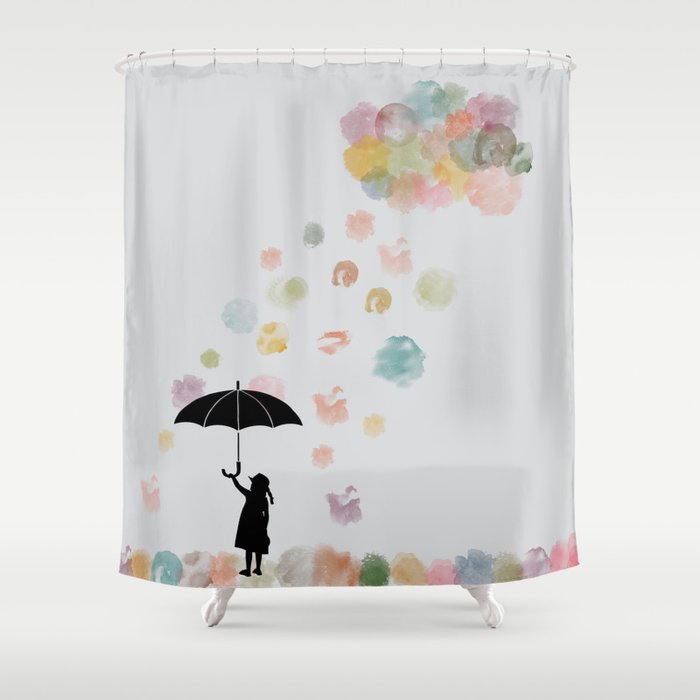 Colorful Snow In Winter Shower Curtain By Most Design Society6