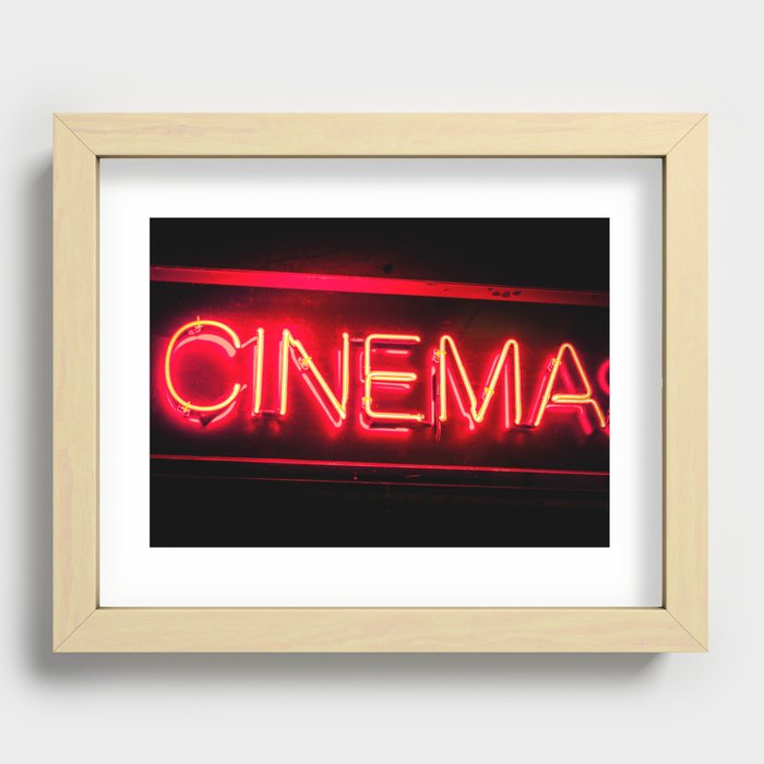 Neon Hollywood Recessed Framed Print