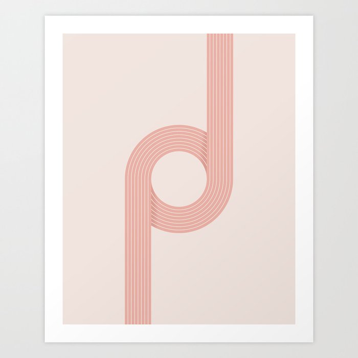 Mid-Century Modern Art Print (Pink and Peach) Art Print