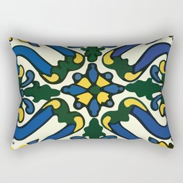 Retro mexican talavera tile classic wall interior design Rectangular Pillow